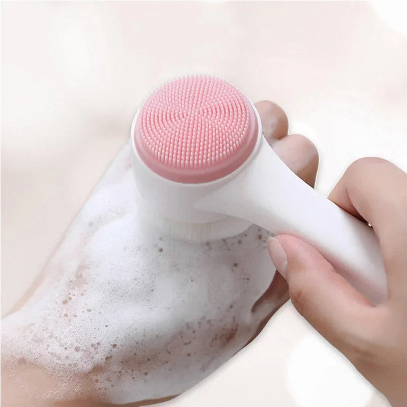 Double sided face wash brush